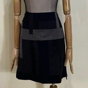 NWT DKNY Line Patchwork wool blend skirt size 14